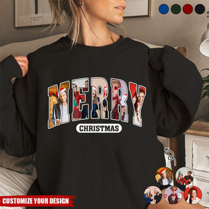 Merry Christmas -Personalized Photo Sweatshirt - Christmas Gifts