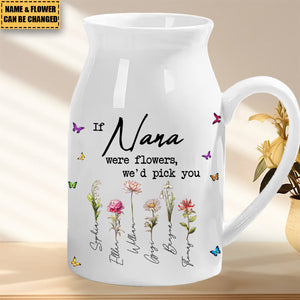 Grandma's Love Brings Blossoms To Life - Family Personalized Custom Home Decor Flower Vase - House Warming Gift For Mom, Grandma