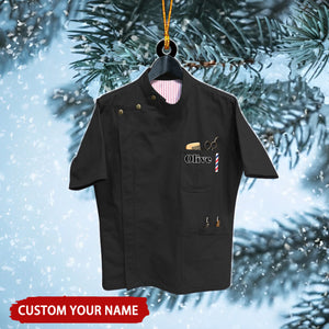 Custom Name Barber Uniform Personalized Christmas Ornament