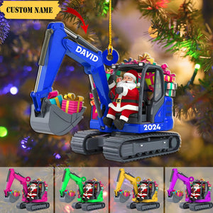 Personalized Excavator Christmas Ornament, Gift For Excavator Lovers, Construction Worker Christmas Tree Ornament