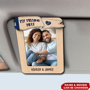 Couple Love Personalized Picture Frame, Custom Photo Car Visor Clip