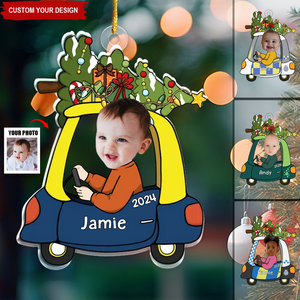 Christmas Baby In Car Personalized Acrylic Ornament