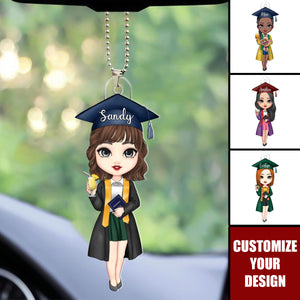 Cartoon Graduate - Personalized Acrylic Ornament, Graduation Ceremony Birthday Gift for Women Girls