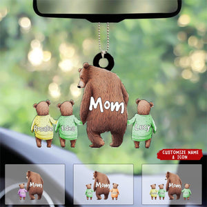 Bear Mom Grandma With Kids - Personalized Acrylic Ornament