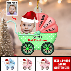 Custom Photo New Born Baby Stroller Acrylic Ornament, Gifts For Kids