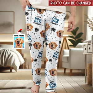 Custom Photo Best Dog Cat Dad Mom Ever - Personalized Pajama Pants