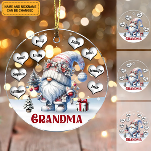 Personalized Grandma White Dwarf Acrylic Circle Ornament