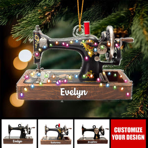 Sewing Machine With Light - Personalized Acrylic Christmas Ornament