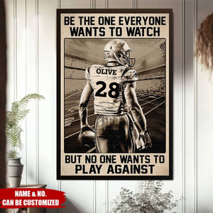 Retro Football Man Personalized Poster, Christmas Gift For Football Lovers