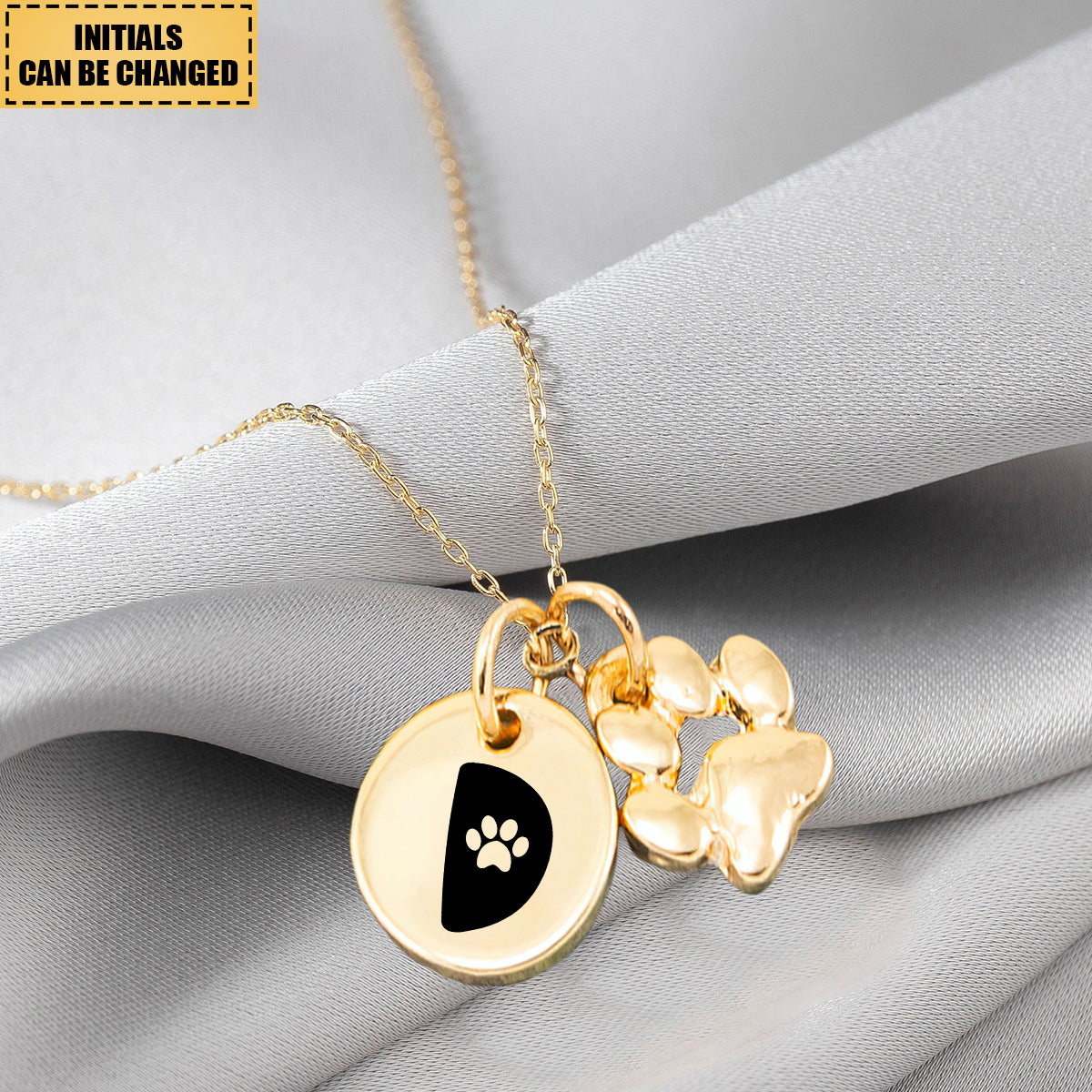 Personalized Pet Necklace, Dog Paw Necklace, Dog Remembrance Necklace, Custom Paw Print Necklace