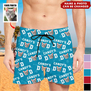 Dog, Cat Dad Upload Photo Personalized Beach Short