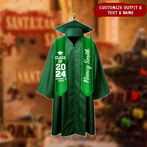 Graduation Gown - Personalized Shaped Acrylic Christmas Ornament