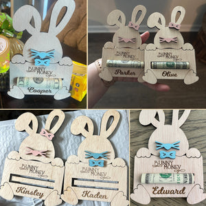 Easter Bunny Money Custom Kid's Name Holder, Easter Gift For Grandkids Kids,Easter Day