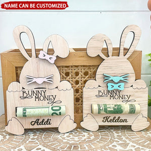 Easter Bunny Money Custom Kid's Name Holder, Easter Gift For Grandkids Kids,Easter Day