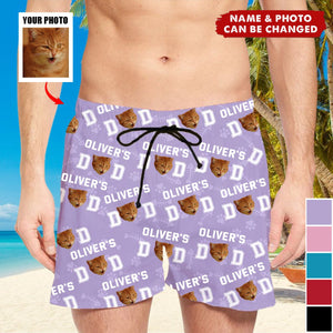 Dog, Cat Dad Upload Photo Personalized Beach Short