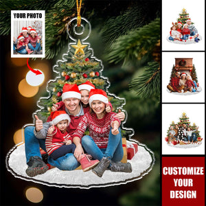 Custom Photo My Family Knows How To Sparkle At Christmas - Family Personalized Ornament