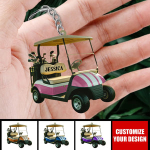 Golf Cart Personalized Keychain, Gift For Golf Lover