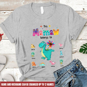 Gift For Grandma - Personalized Dinosaur Shirt