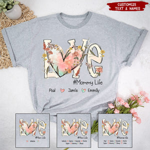 Love Grandma Life Flower Mother's Day Personalized T-Shirt