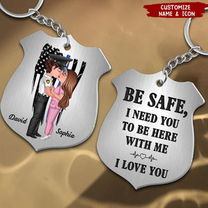 You & Me We Got This Couple Hugging Kissing Occupation Personalized Stainless Steel Keychain