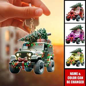 Off-road Christmas Tree Personalized Keychain, Christmas Gift For Off-road Lovers