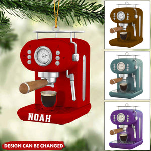 Personalized Coffee Machine Christmas Ornament, Coffee Machine Christmas, Coffee Machine Ornament, Gift For Coffee Lover