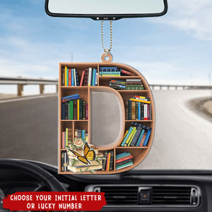 Bookshelf With Alphabet & Numbers - Personalized Book Ornament