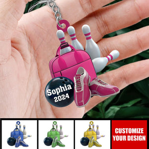 Bowling Personalized Keychain, Gift For Bowling Lovers