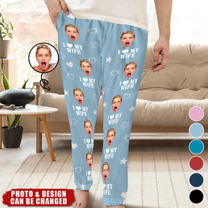 Custom Photo Every Day, I Love You More - Couple Personalized Custom Pajama Pants - Christmas Gift For Husband Wife, Anniversary