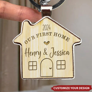 Our First Home - Couple Personalised House Warming Keychain