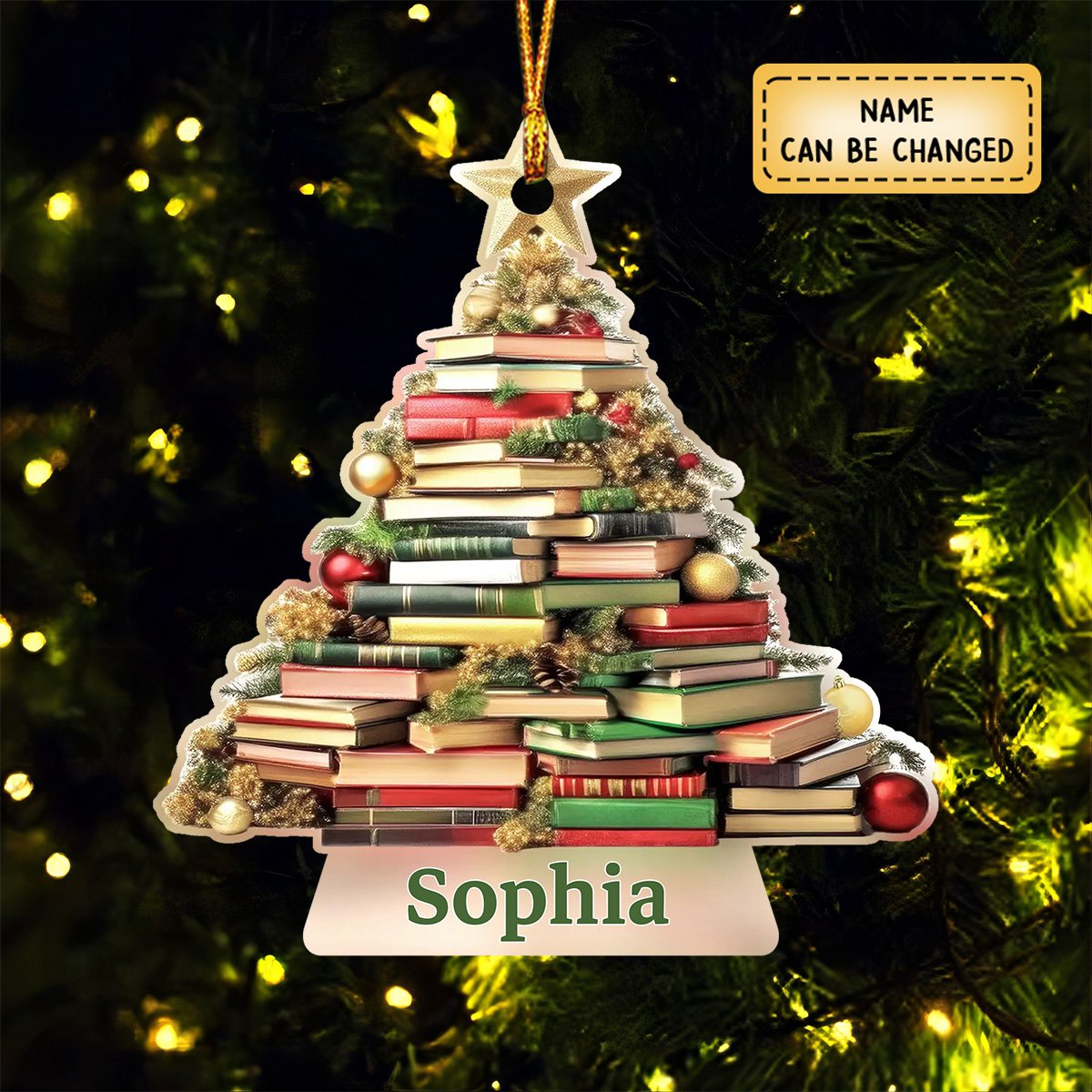 Snow Is Falling Books Are Calling - Personalized Wood Ornament - Christmas Gift For Book Lovers