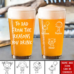 From The Reasons You Drink Father's Day Gifts For Dad - Personalized Beer Glass