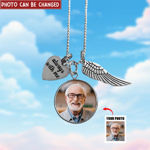 Personalized Photo Memorial Necklace Custom Remembrance Jewelry With Your Loved One's Picture