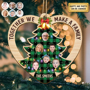 Custom Photo Family Tree Together We Make A Family - Personalized Custom Shaped Wooden Ornament