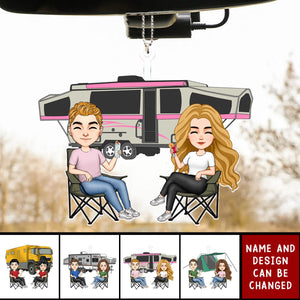 Couple Camping - Personalized Car Ornament