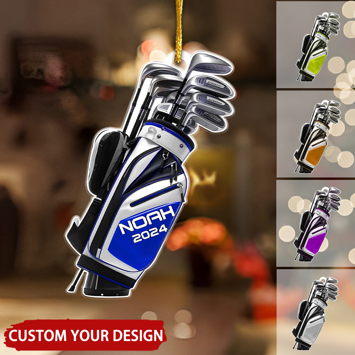 Golf Bag Personalized Xmas Ornament, Gift For Golf Clubs, Golf Team