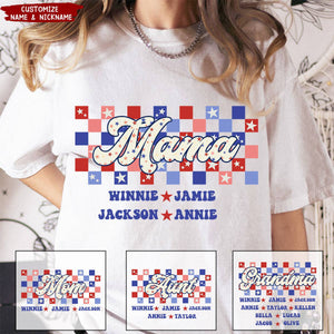 4th Of July Mama Family Personalized T-shirt