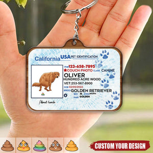 Dog Lovers - Funny Dog License Tag ID - Personalized Acrylic Keychain