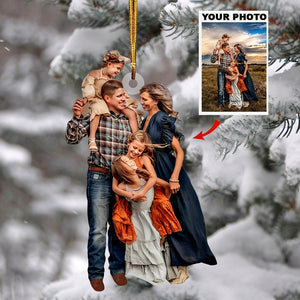 Customized Your Photo Ornament - Personalized Photo Mica Ornament - Christmas Gifts For Family