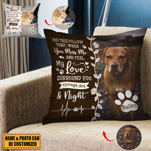 Heaven Dog Memorial Custom Photo Pillow