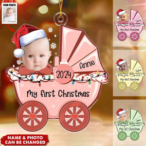 Baby's First Christmas Baby Stroller- Personalized Acrylic Photo Ornament