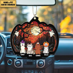 Happy Halloween With Fur Babies - Personalized Acrylic Ornament