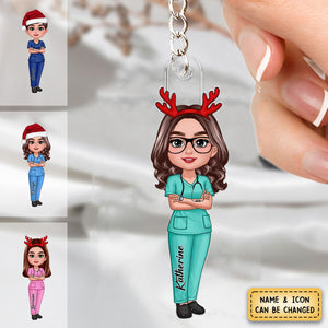 Nurse Doctor Christmas - Personalized Acrylic Keychain