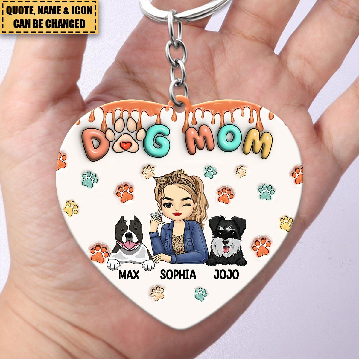 The Road To My Heart Is Filled With Paw Prints - Dog & Cat Personalized Acrylic Keychain