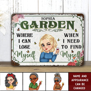 And Into The Garden I Go - Backyard Sign, Gift For Gardening Lovers, Gardeners - Personalized Classic Metal Signs