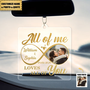 Custom Photo All Of Me Loves All Of You - Couple Personalized Square Shaped Acrylic Ornament, Gift For Husband Wife