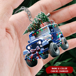 Off-road Christmas Tree Personalized Keychain, Christmas Gift For Off-road Lovers