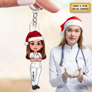 Nurse Doctor Christmas - Personalized Acrylic Keychain