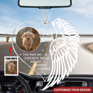 Custom Photo You Were My Favorite Hello - Memorial Personalized Car Ornament