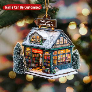 Welcome Christmas Book Store Personalized Ornament, Gift For Book Lover